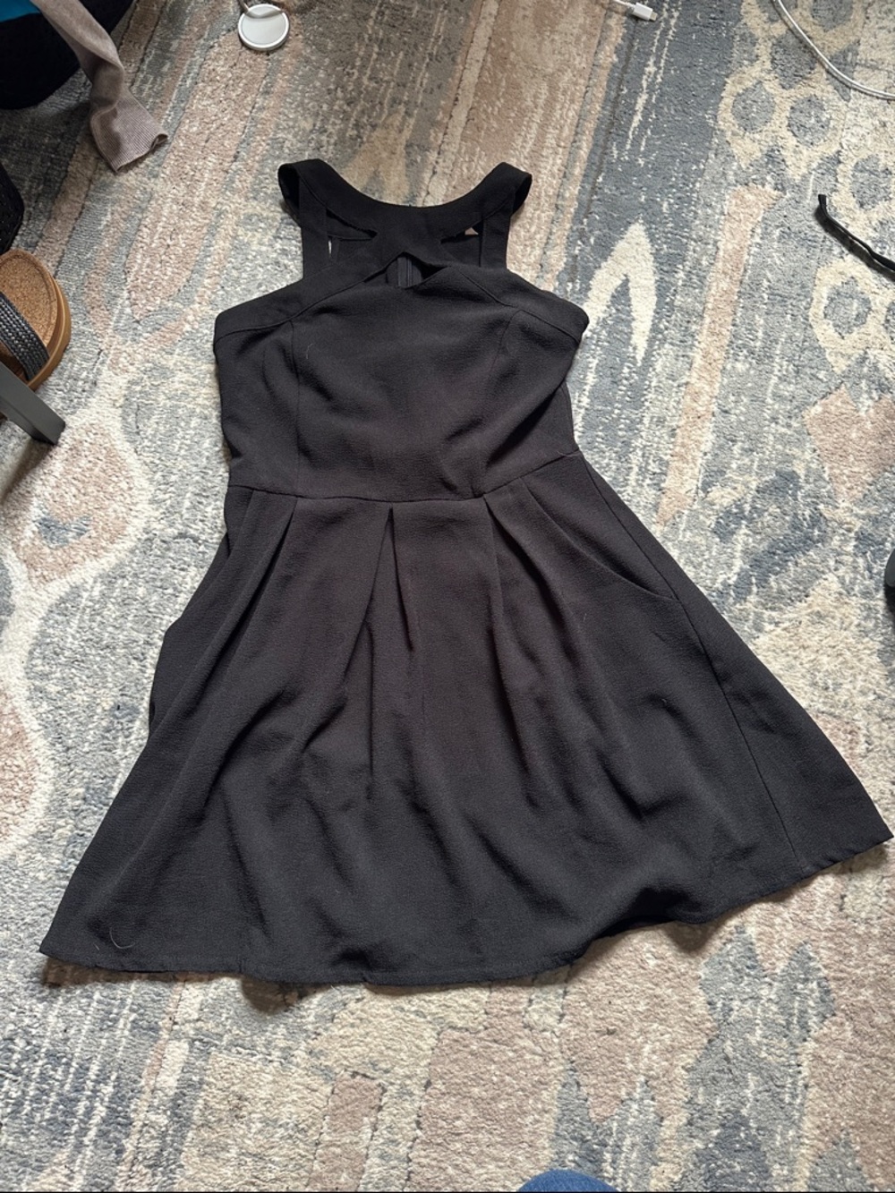 Speechless Black Sleeveless Fit & Flare Dress